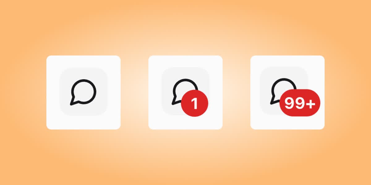 Unread Count badge rendered next to a navigation icon, showing a numeric unread total